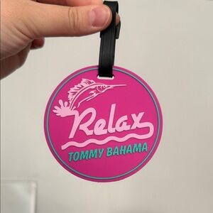 Tommy Bahama Pink and Black Luggage Tag